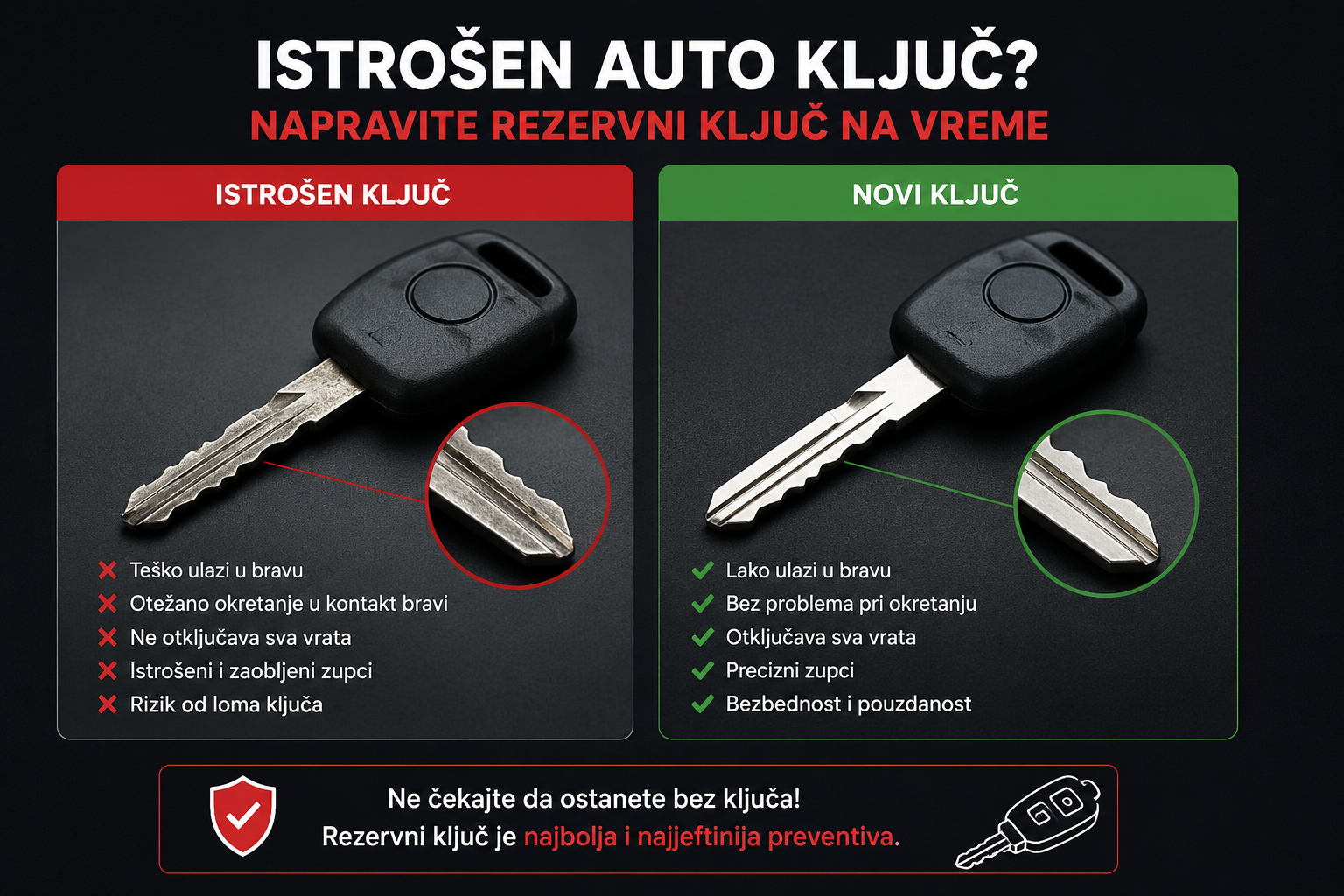 Istrošen auto ključ? Napravite rezervni ključ na vreme